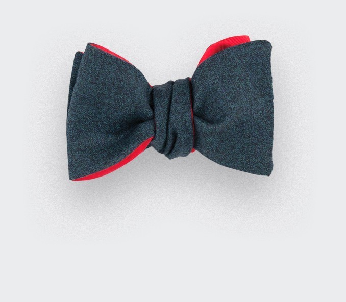 cinabre Noeud Papillon Flanelle Vert Canard