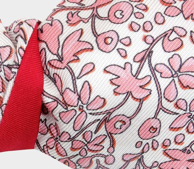 Cinabre Noeud Papillon Fleuri Cinabre Blanc Rose