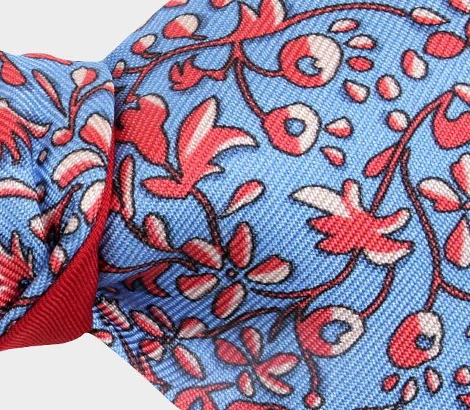 Cinabre Noeud Papillon Fleuri Cinabre Bleu Ciel