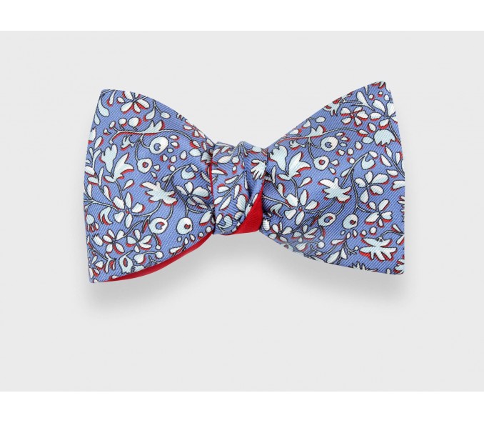 Cinabre Noeud Papillon Fleuri Cinabre Bleu Lavande