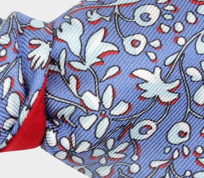 Cinabre Noeud Papillon Fleuri Cinabre Bleu Lavande