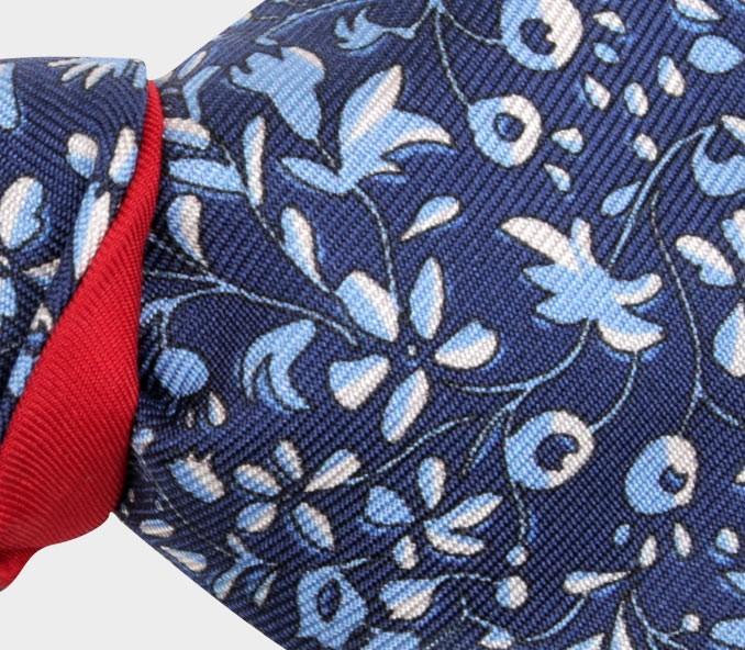 Cinabre Noeud Papillon Fleuri Cinabre Bleu Marine