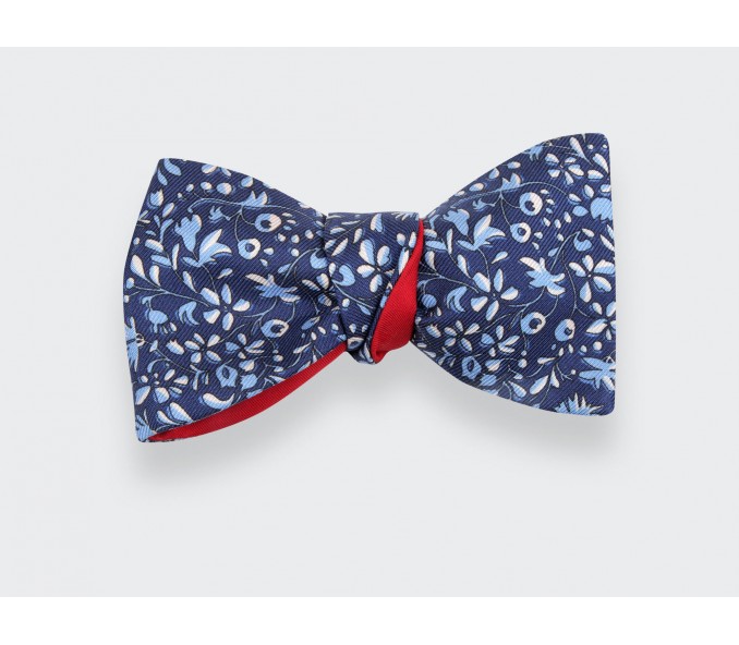 Cinabre Noeud Papillon Fleuri Cinabre Bleu Marine