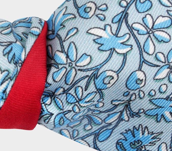 Cinabre Noeud Papillon Fleuri Cinabre Bleu Pastel