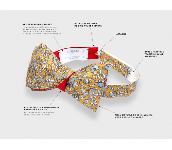 Cinabre Noeud Papillon Fleuri Cinabre Moutarde