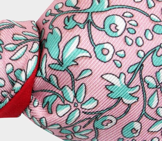 Cinabre Noeud Papillon Fleuri Cinabre Rose Pâle