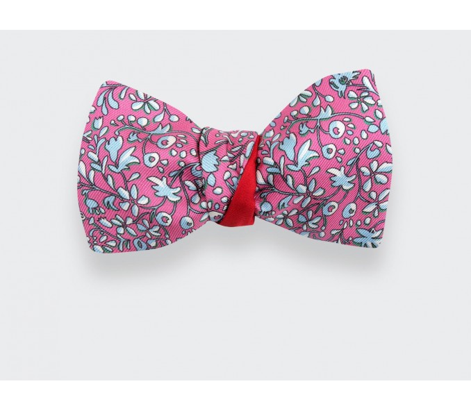 Cinabre Noeud Papillon Fleuri Cinabre Rose Vif