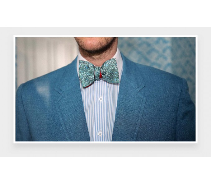 Cinabre Noeud Papillon Fleuri Cinabre Vert Sauge