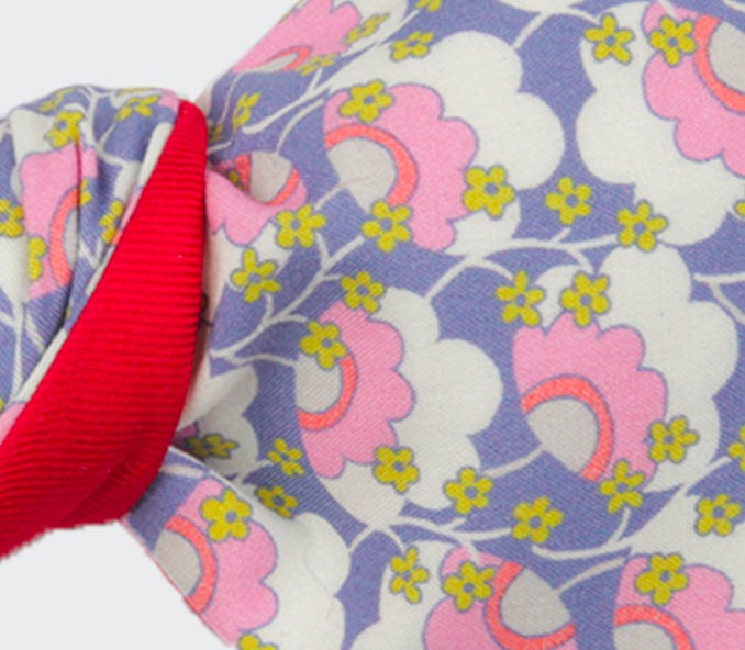 Cinabre Noeud Papillon Fleuri Disco Rose