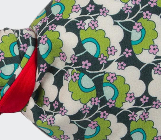 Cinabre Noeud Papillon Fleuri Disco Vert