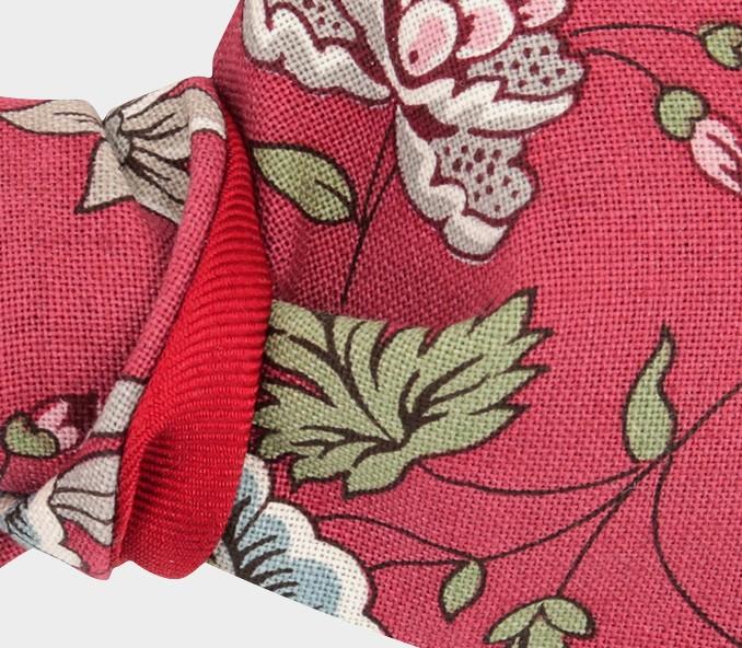 Cinabre Noeud Papillon Fleuri Framboise