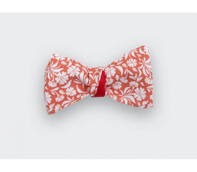 Cinabre Noeud Papillon Fleuri Surf Orange