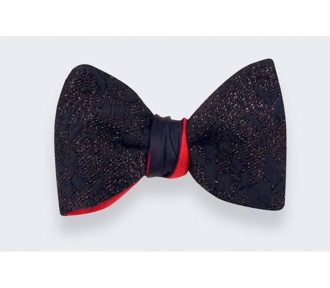 Cinabre Noeud Papillon Floral Bleu Nuit