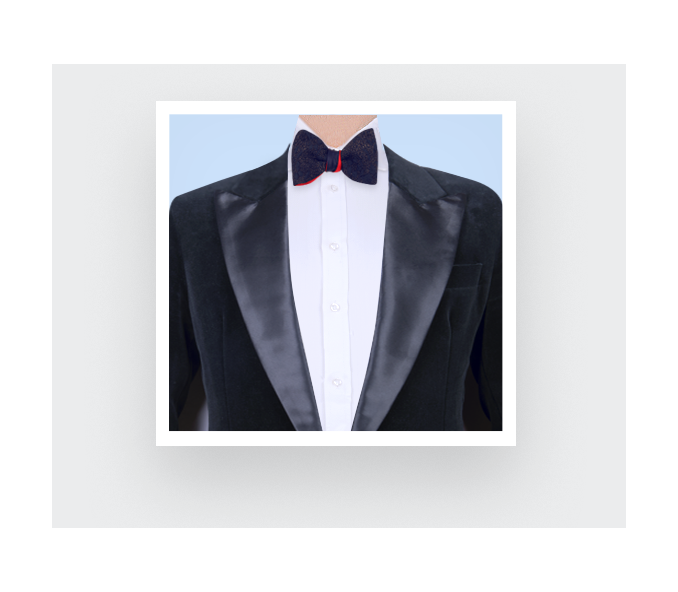 Cinabre Noeud Papillon Floral Bleu Nuit