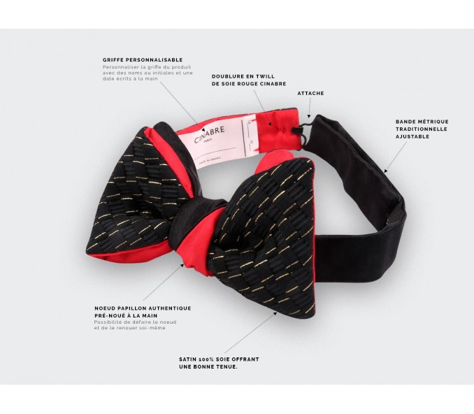 Cinabre Noeud Papillon Gold