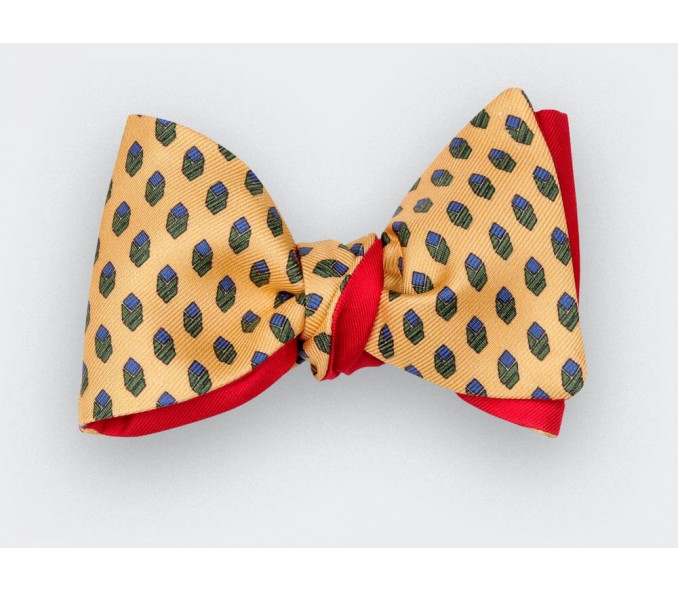 Cinabre Noeud Papillon Grand Pan Jaune