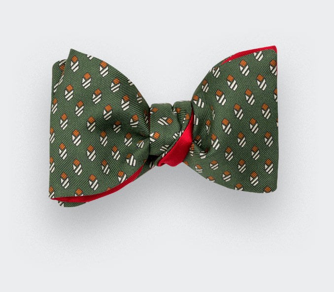 cinabre Noeud Papillon Grand Pan Vert foncé