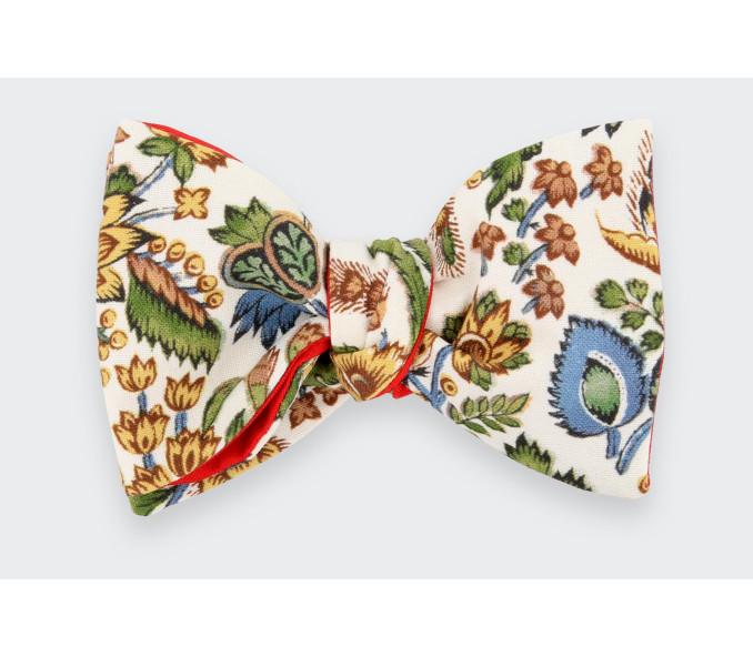 Cinabre Noeud Papillon Grandes Fleurs Tournesol