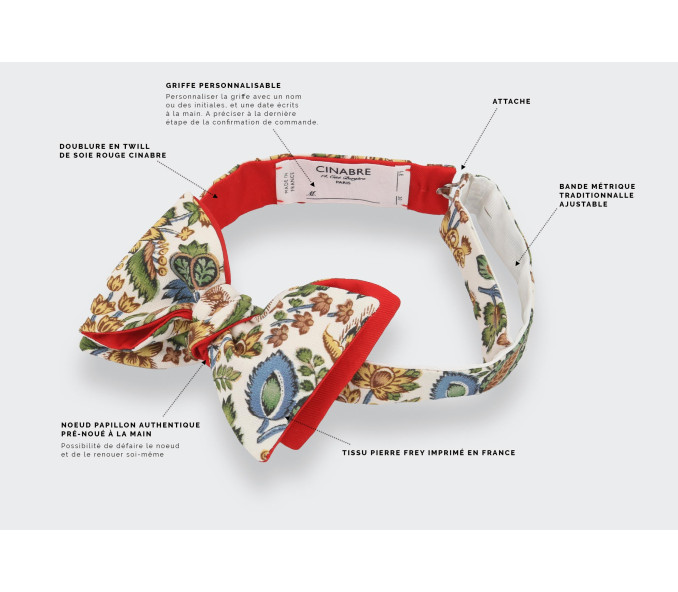 Cinabre Noeud Papillon Grandes Fleurs Tournesol