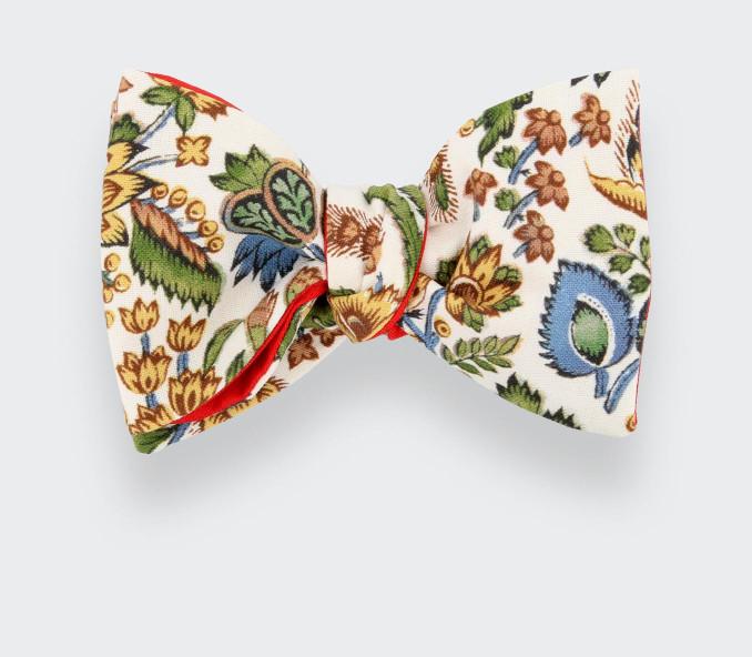 cinabre Noeud Papillon Grandes Fleurs Tournesol