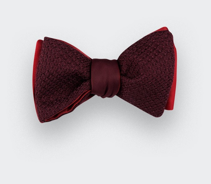 cinabre Noeud Papillon Grenadine de Soie Bordeaux