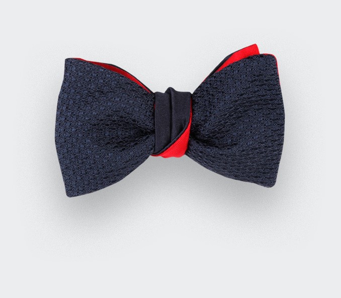 cinabre Noeud Papillon Grenadine de Soie Marine