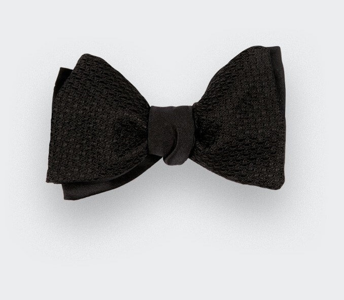 cinabre Noeud Papillon Grenadine de Soie Noir