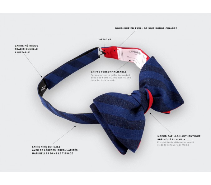 Cinabre Noeud Papillon Guéthary Bleu