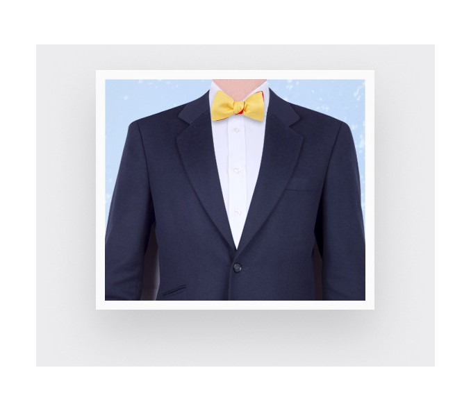 Cinabre Noeud Papillon Jaune Or