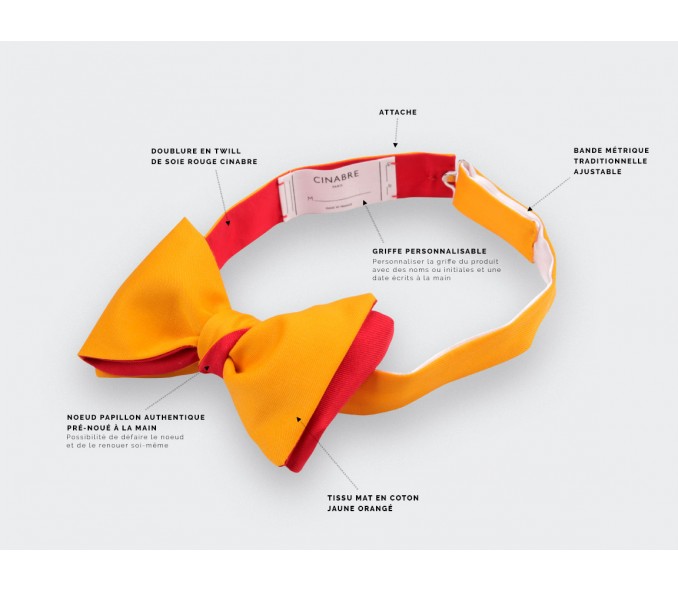 Cinabre Noeud Papillon Jaune Orangé