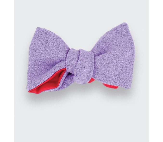 Cinabre Noeud Papillon Laine Royale Lilas