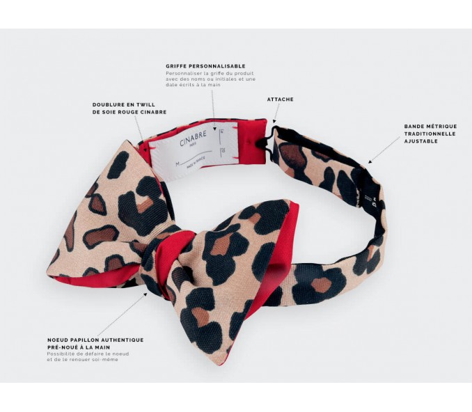 Cinabre Noeud Papillon Léopard