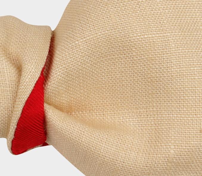 Cinabre Noeud Papillon Lin Beige