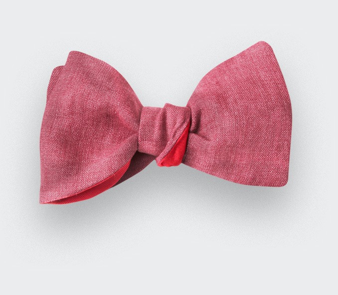 cinabre Noeud Papillon Lin Framboise