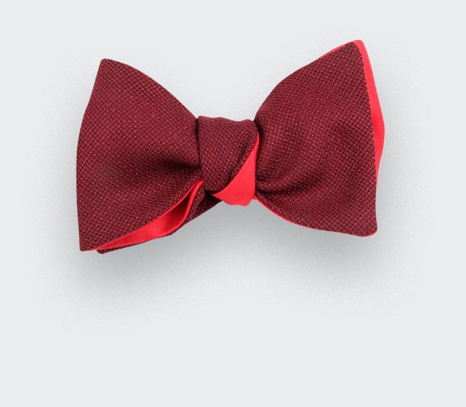 cinabre Noeud Papillon Maille Bordeaux