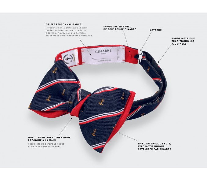 Cinabre Noeud Papillon "Marine Nationale"