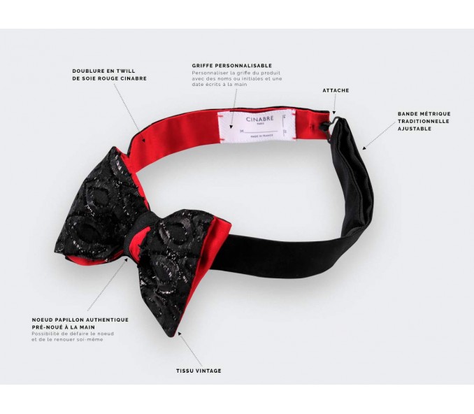 Cinabre Noeud Papillon Marquise Cinabre Noir