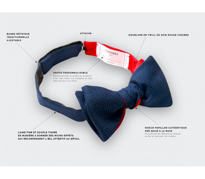 Cinabre Noeud Papillon Météorite Bleu Marine