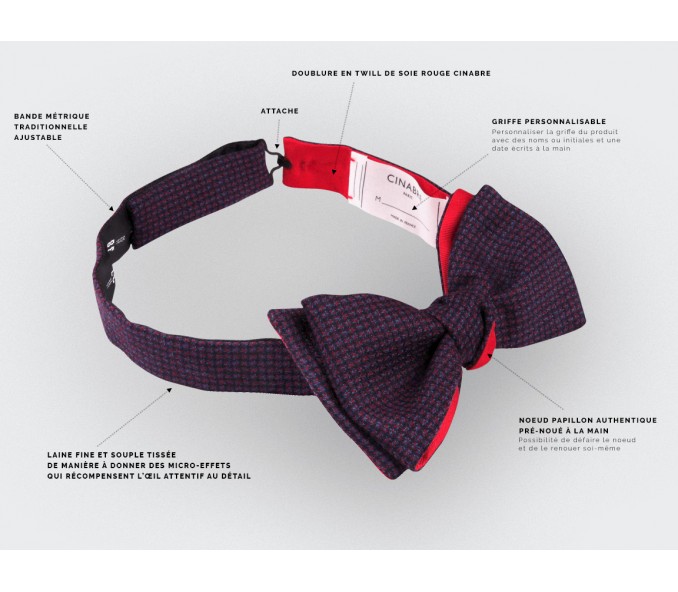 Cinabre Noeud Papillon Météorite Bordeaux