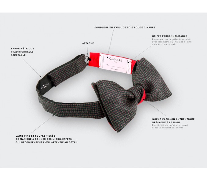 Cinabre Noeud Papillon Météorite Kaki