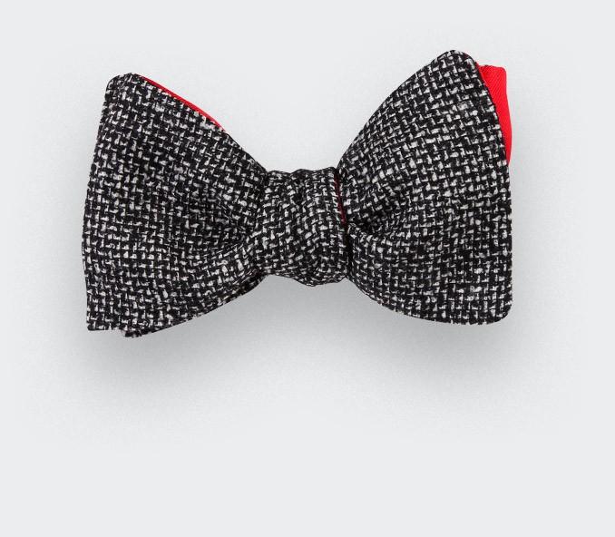 cinabre Noeud Papillon Météorite Noir et Blanc