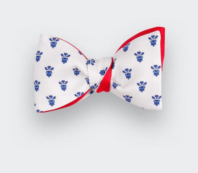 cinabre Noeud Papillon Mistral Blanc