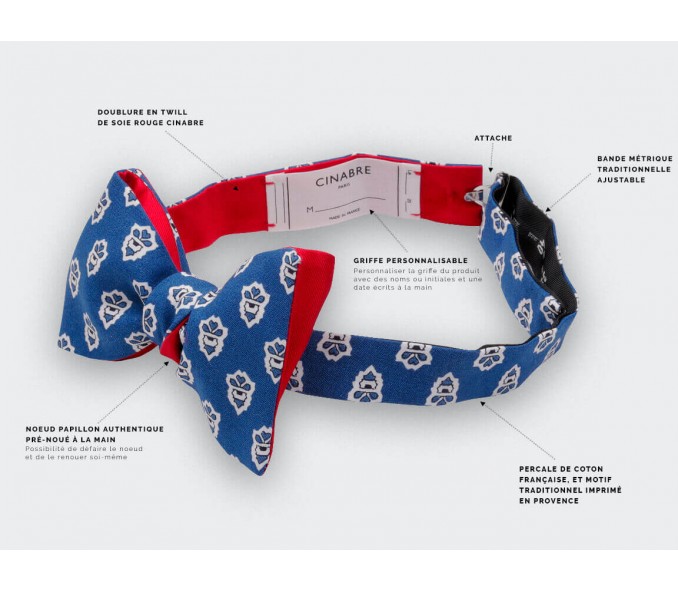 Cinabre Noeud Papillon Mistral Bleu