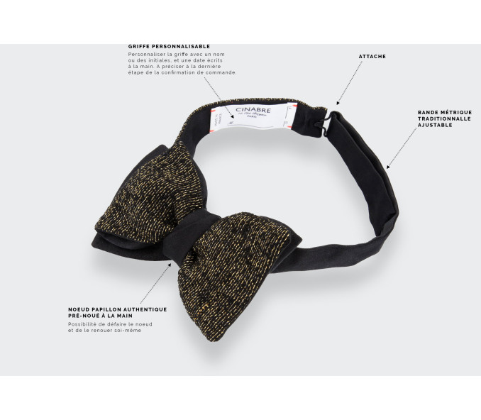 Cinabre Noeud Papillon Noir 1001 Nuits