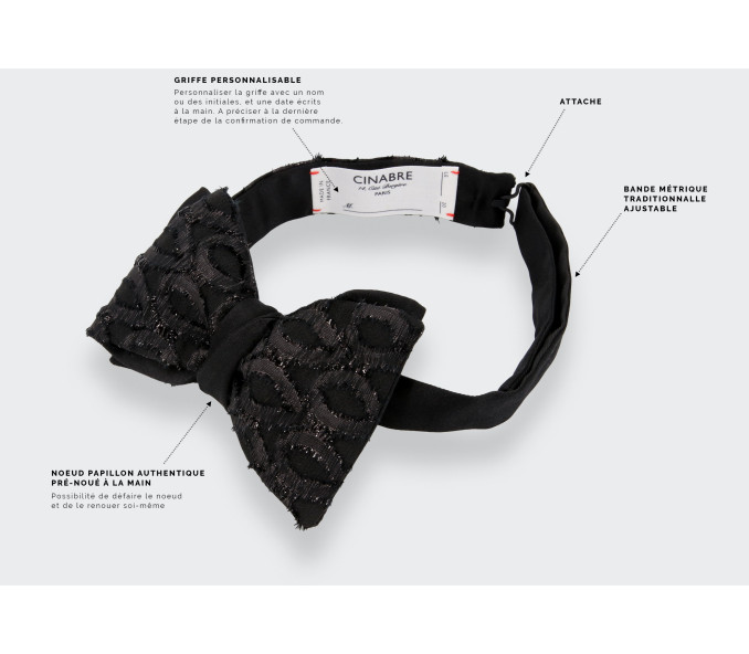 Cinabre Noeud Papillon Noir Marquise