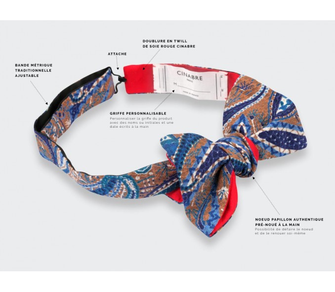 Cinabre Noeud Papillon Paisley Chocolat