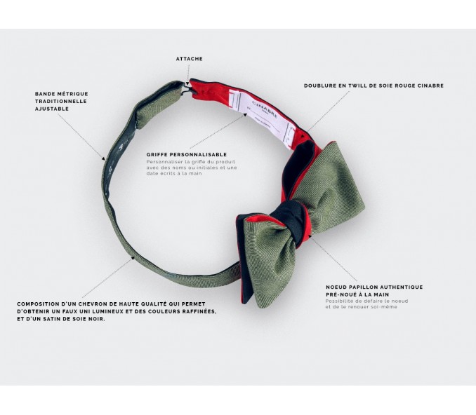 Cinabre Noeud Papillon Parisien Vert