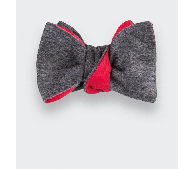 Cinabre Noeud Papillon Peau Gris