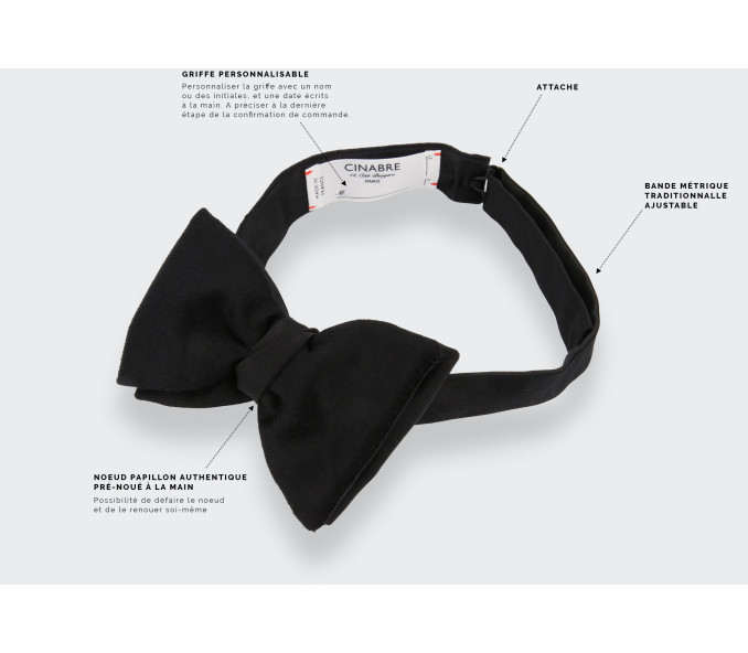 Cinabre Noeud Papillon Peau Noir