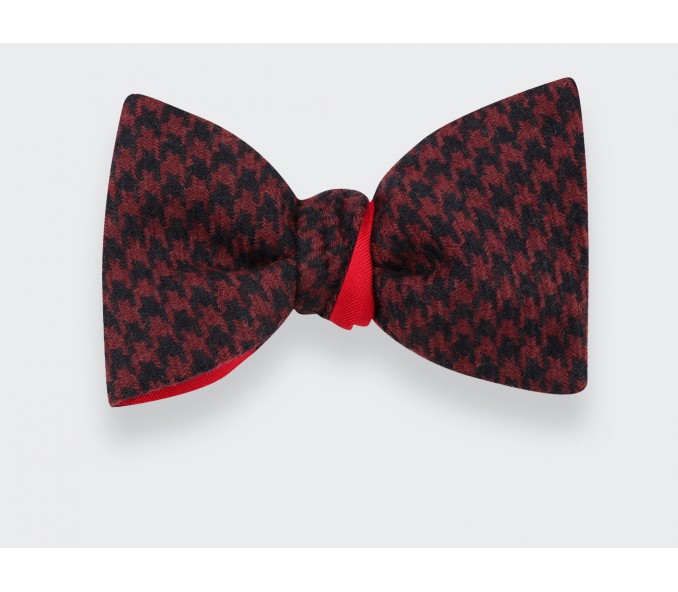 Cinabre Noeud Papillon Pied De Poule Bordeaux